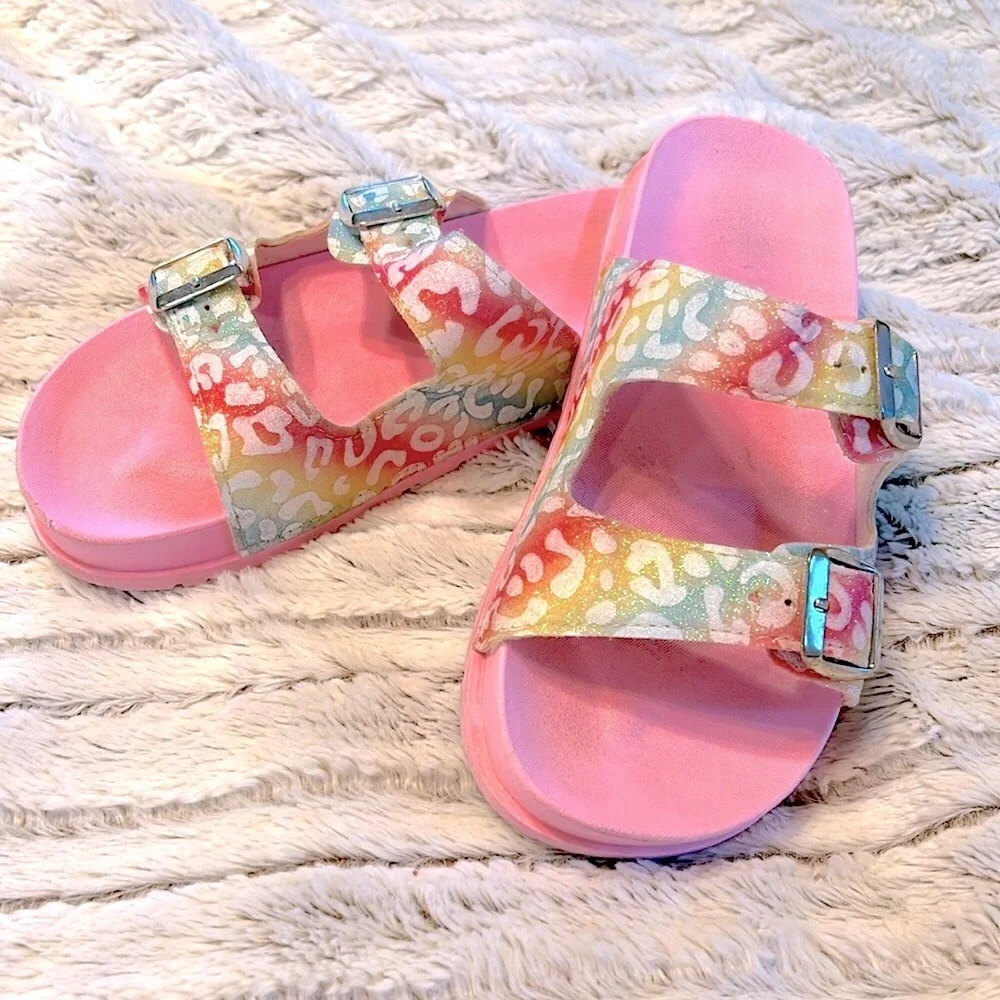 Capelli Pink Slide Sandals Girls Size 1-2